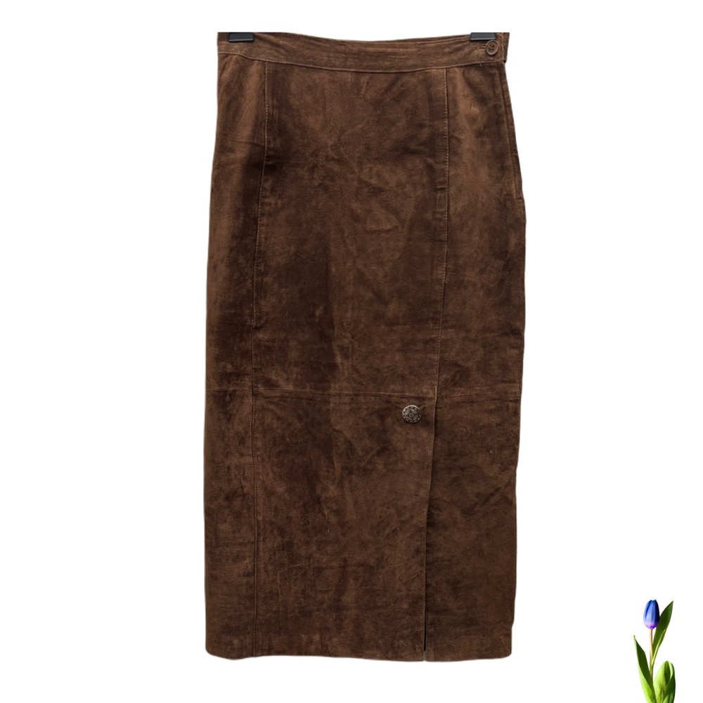 Vintage Suede Leather Suede Skirt Womens Midi Cowgirl Western Hastings & smith